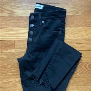 Madewell 9” high rise skinny jean button front